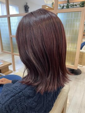 アドラーブル 長岡リップス旭岡店(adorable) 20代30代40代ピンク透明感くびれボブ外ハネ乾かすだけ