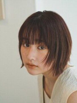 ハク メゾン(HaKU maison) 切りっぱなしショートボブフェイスレイヤーオレンジブラウン