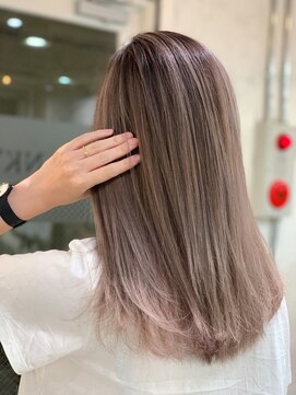 バンクスヘアー(BANK'S HAIR) モーブラベンダー×艶感ストレート×ケアカラー