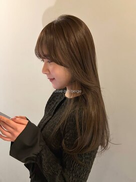 サンプラス(san+) 【リコ】ブリーチなし！オリーブアッシュベージュ