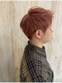 『estrela』桜ピンクカラー×ツーブロックショート