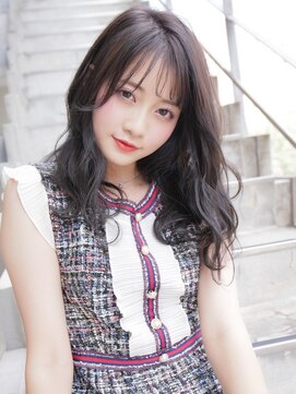 ウィズ 美容室 千葉店(Wiz) 暗めカラー×ダークアッシュ×ヨシンモリ　シースルーバング