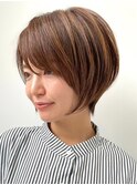 30代40代大人女性/前髪ありショートボブ/ショートヘア/髪質改善