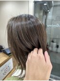 ミディアム/似合わせカット/ハイライト/ブリーチ/ベージュ/渋谷