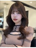 ☆韓国くびれヘア お顔周りカット ブラウンベージュカラー☆