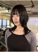 【上田】顔周りレイヤーカット地毛風カラーハッシュカット