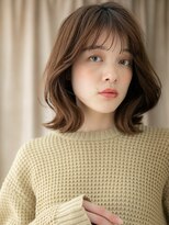 カバーヘア ブリス 川口(COVER HAIR bliss)&nbsp;ミルクティーカラーくびレイヤーミディアムウルフY川口30代40代