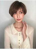 細めハイライト小顔丸みボブショートウルフp1大宮20代30代40代