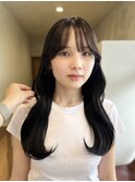 ブルーブラック/髪質改善縮毛矯正/髪質改善/韓国風/レイヤー