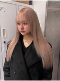 17292全頭ブリーチグレーブラウンバタフライカットミルクティー