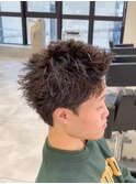 MEN'S/リバースセンターパート/ニュアンスパーマ/南堀江