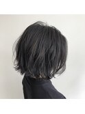 黒に近い 透明感重視 ダークグレージュ ショートボブ