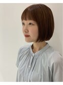 ミニボブ×オレンジベージュ