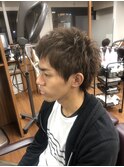 シンプルショート×カーキベージュ