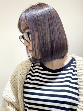 フォーク FOLK 【FOLK】切りっぱなし ラベンダーカラーくすみカラー ハイトーン