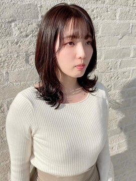 トップヘアーラウンジ 知立(TOP HAIR Lounge) 韓国ミディアムスタイル、タンバルモリ/ぱっつん前髪