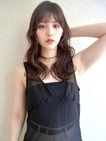 ブゾン(buZon)&nbsp;【buZon ブゾン】ロングウェーブ×斜めバング/グレージュカラー