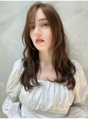 シルキーウェーブで抜け感セミロング