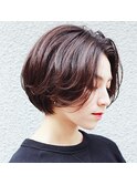 大人ショート/ショートボブ/マロンベージュ/フェザーショート