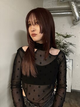 ノラ シブヤ(NORA) レイヤーカット/裾カラーカラー/ブリーチなしレッド