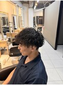 ツイストスパイラル 波巻きパーマ マッシュ メンズカット