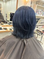 ティンク 横浜(Tink)&nbsp;１ブリーチ　ネイビーブルー/Tink 横浜　担当Fuku