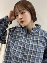 ラミエバイメルト 下北沢(lamie by melt)&nbsp;ボブ顔周りレイヤーカット暖色ベージュオレンジベージュブリーチ