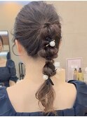 ヘアセット/お呼ばれヘア/結婚式/参列/編み下ろし/編み込み