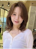 ミディアムレイヤーシースルーバング小顔カット【平島】