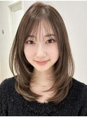 ミディアムレイヤー 顔まわりレイヤー ワンカール 韓国巻き