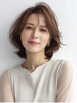 ハーツ 青山表参道店(Heart's) 白髪ぼかし脱白髪染め似合わせショートボブ40代50代60代