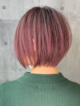 ジアン バイ ミルボン NU茶屋町+(GIEN by milbon) イルミナピンクグレージュ/ショートボブ@川原拓也