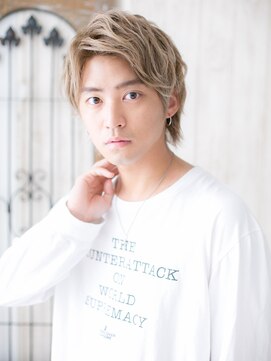 メンズヘア ビーセカンド 草加店(MENS HAIR B-2) ワイルドアップバングのハイライト・ネオウルフI