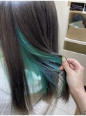 シルバー/グリーン/インナーカラー/ダブルカラー/髪質改善/天神