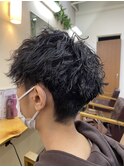 メンズツイストスパイラルパーマ/マッシュ/ツーブロック