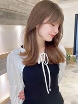 伸ばし中でも◯巻き方簡単！くびれヘア　ミルクティーb水越