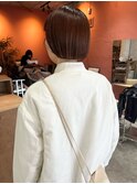 ボブ/ミニボブ/オレンジブラウン/20代/30代/40代