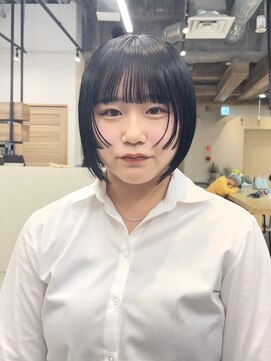 ディッセンバー 神宮前(December) blue black / ワイドバング / サイドバング