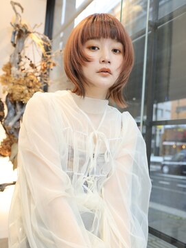 エムスラッシュ 本牧(M.SLASH) 姫カット/厚めバング/ボブウルフ/ベビーピンク/本牧