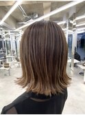 ぷつっと可愛いボブ★忙しいママにぴったり白髪ぼかしハイライト