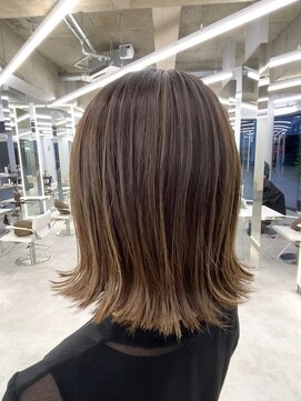 ブラウン(Brown) ぷつっと可愛いボブ★忙しいママにぴったり白髪ぼかしハイライト