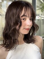 メゾンアクア 表参道(Maison ACQUA) +小顔ミディアムパーマミディアムデジタルパーマボブパーマ黒髪