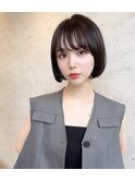 ナチュラルボブ前髪ありイメチェン20代30代40代ショートボブ