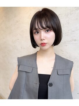 ダム(DaM) ナチュラルボブ前髪ありイメチェン20代30代40代ショートボブ