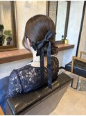 ヘアアレンジ/ヘアセット/お呼ばれアレンジ/タイトシニヨン