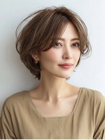 Heart's美人設計と白髪ぼかし専門店 青山表参道店 脱白髪染め/ショートヘア【ハーツ】&nbsp;白髪ぼかし脱白髪染め似合わせショートボブ40代50代60代