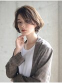 大人かわいい マニッシュショート ネイビーカラー フレンチボブ