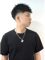 七三オールバックツイストパーマかき上げヘアコンマヘア21