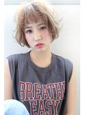 【Blanc/広島】外国人風ベージュカラー＿オン眉ボブ