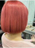 ブリーチ１回　オルチャンくすみピンク　miniボブ